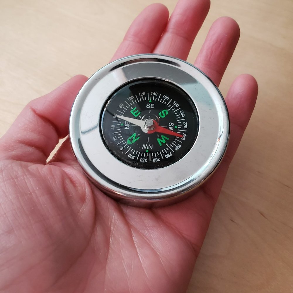 Vintage Euroline Stainless Steel Metal Compass